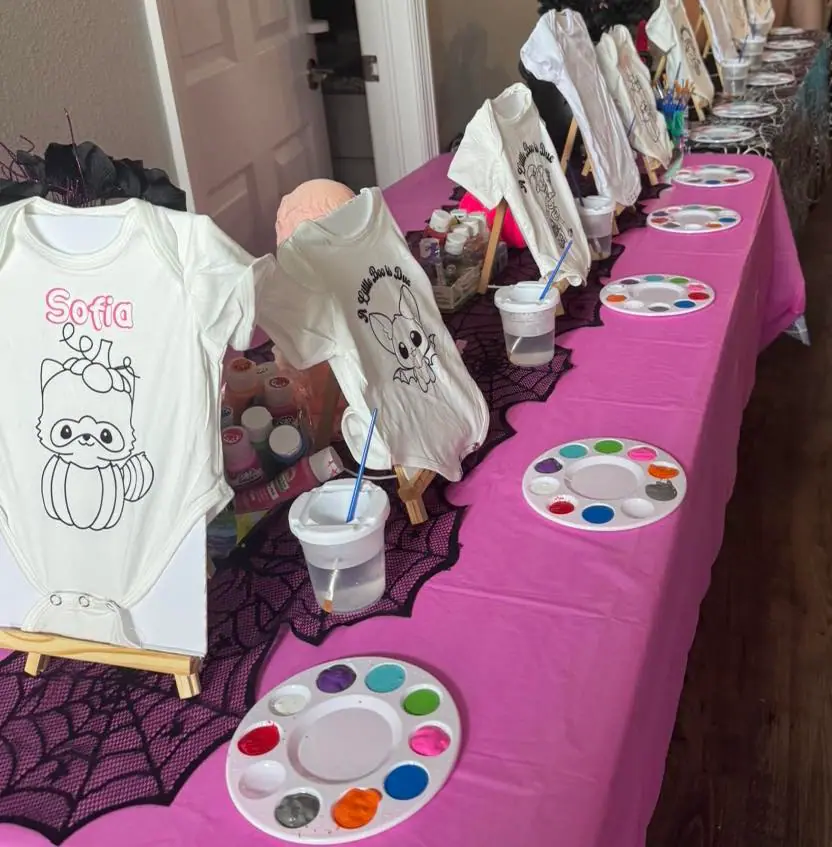 Onesie Painting Party Training Video: photo from one of our parties